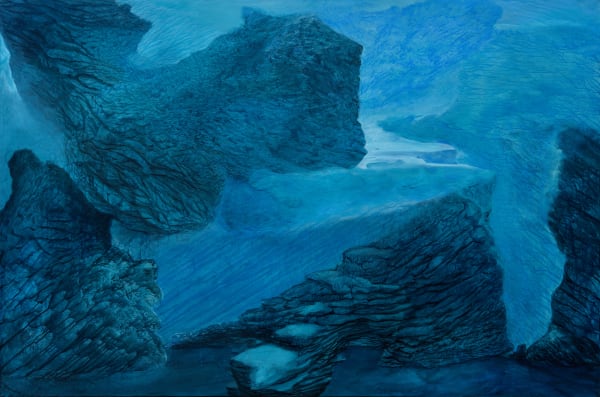 Ambu Rathwa Endless mountain - 3 Acrylic on canvas 48 x 72 inches (122 x 183 cms)