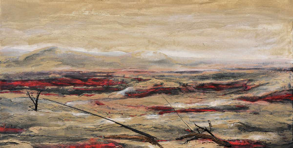 Nandani Das Echoes - 8 Organic material on canvas 24 x 48 inches (61 x 122 cms)