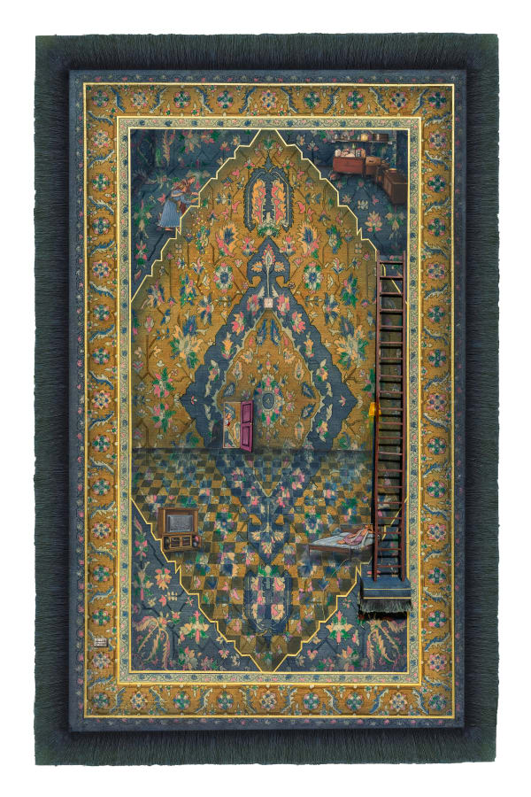 Ajay Dhapa Navivasi - 64 Mixed media on canvas on wood 66 x 42 inches (168 x 107 cms)