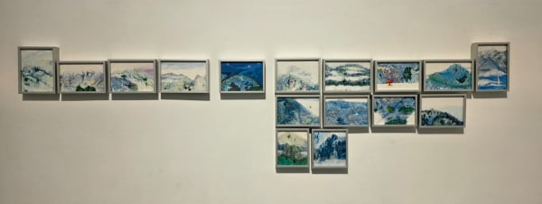 Shital Panchal Beautiful lies Mixed media on canvas 3 x 2.5 inches (8 x 6.5 cms) to 3 x 4 inches (7 x 10 cms) each - set of 16