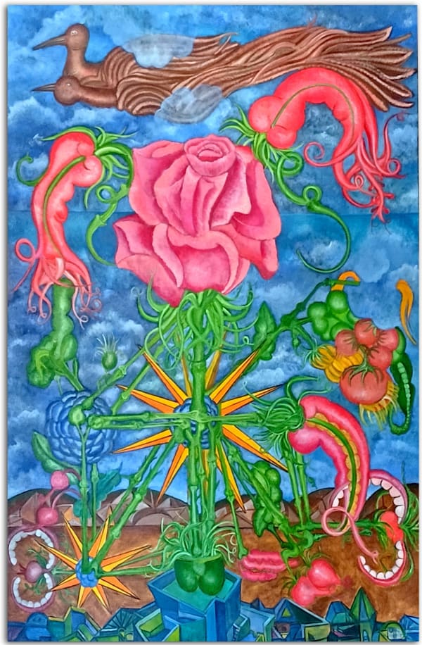 Hrusikesh Biswal The Terrace Garden Landscape of Baroda Oil on canvas 72 x 48 inches (183 x 122 cms)