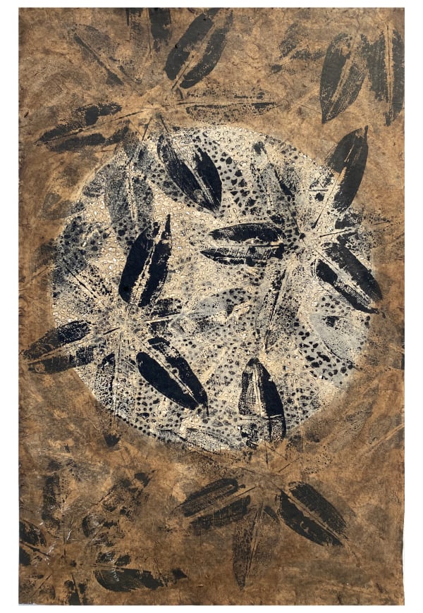 Suresh Kumar Singha Moon on Nature - 2 Ink and Earth colours on Nepali handmade paper 29.5 x 19.1 inches (75 x 48 cms)