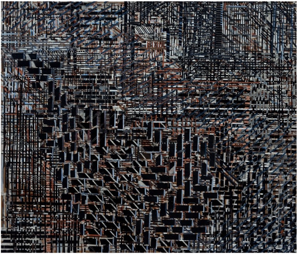 Joydip Acharjee Sky 03 Acrylic with masking tape on paper 39 x 45 inches (99 x 115 cms)