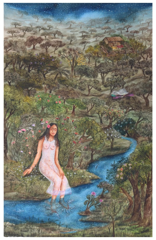 Pradnya Khandgonkar In Nature's Arms Water colour on paper 23 x 15 inches (58 x 38 cms)