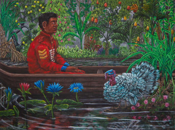 Sreeju Radhakrishnan Voyaging with the tide of past Acrylic on canvas 36 x 48 inches (91 x 122 cms)