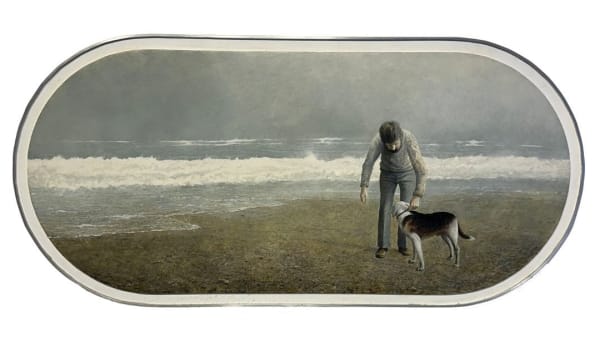 Tom Forrestall, Man, Dog and Beach , 1975