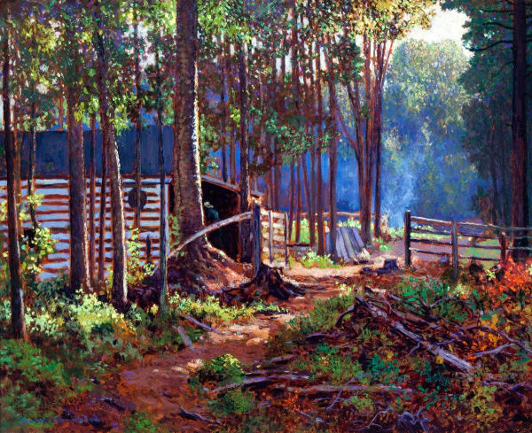 Frank H. Johnston, Smokes of September - Home of the Habitant, Circa 1925