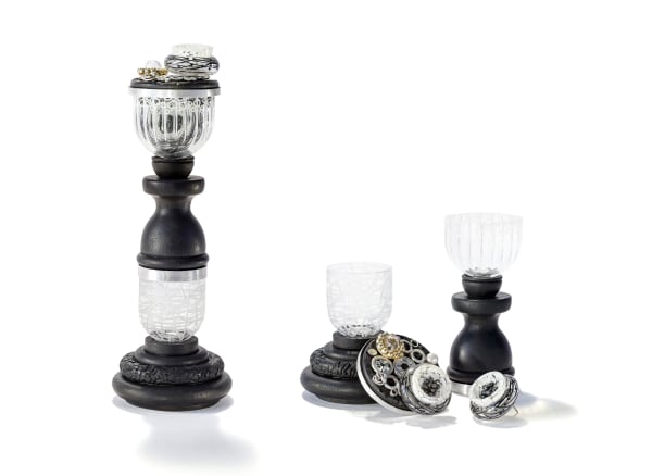 Jed Green, Black Column Earring/Brooch Box, 2024