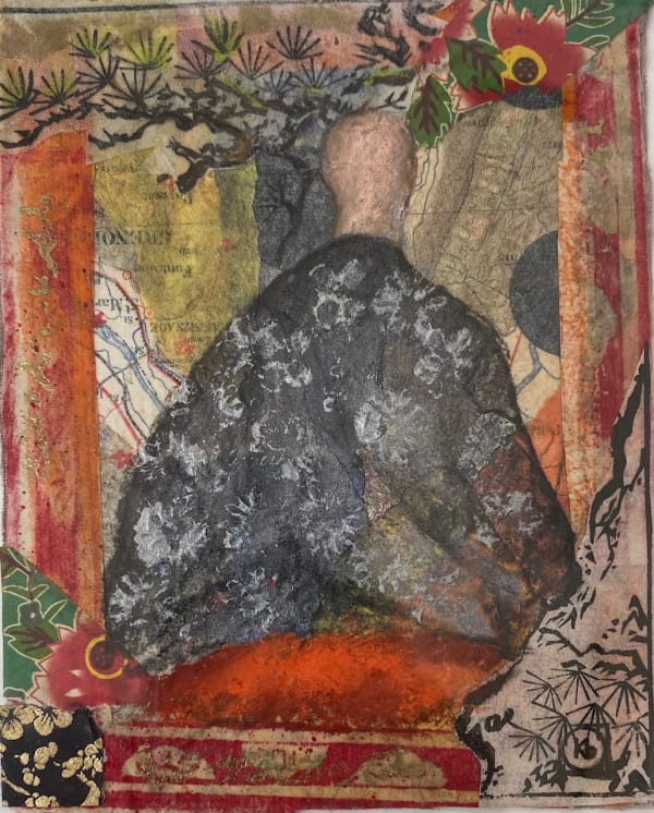 Katherine Bakhoum Série Collage Chinois, 2025 pastel & collage on paper 18.5 x 22cm signed & dated