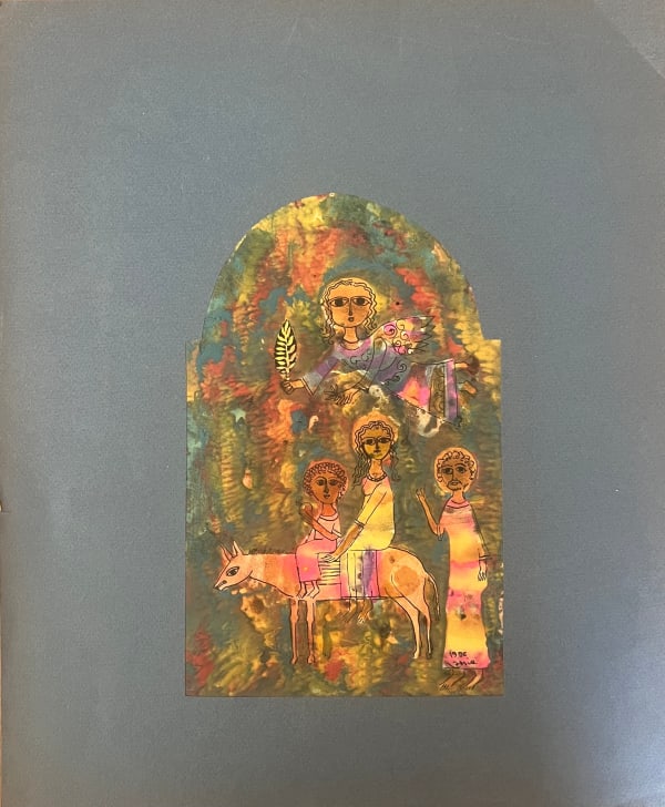 Gamal Lamei Holy Family, 1976 watercolor on paper 28 x 16cm signed & dated