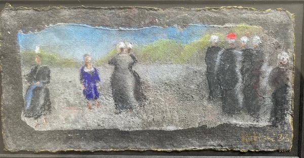 Katherine Bakhoum Série Noire Femmes, 2025 pastel on paper 14.5 x 25cm signed & dated