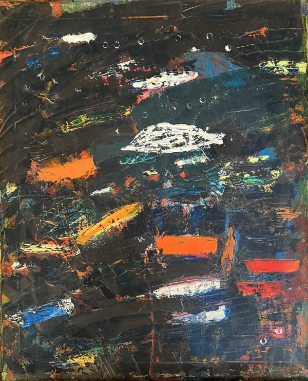 Ashraf El Zamzami Abstract Composition, 2023 oil on canvas 60 x 50cm signed & dated