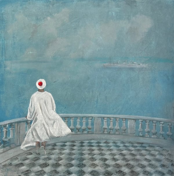 Katherine Bakhoum La Vue, 2025 pastel on canvas 60 x 60cm signed & dated