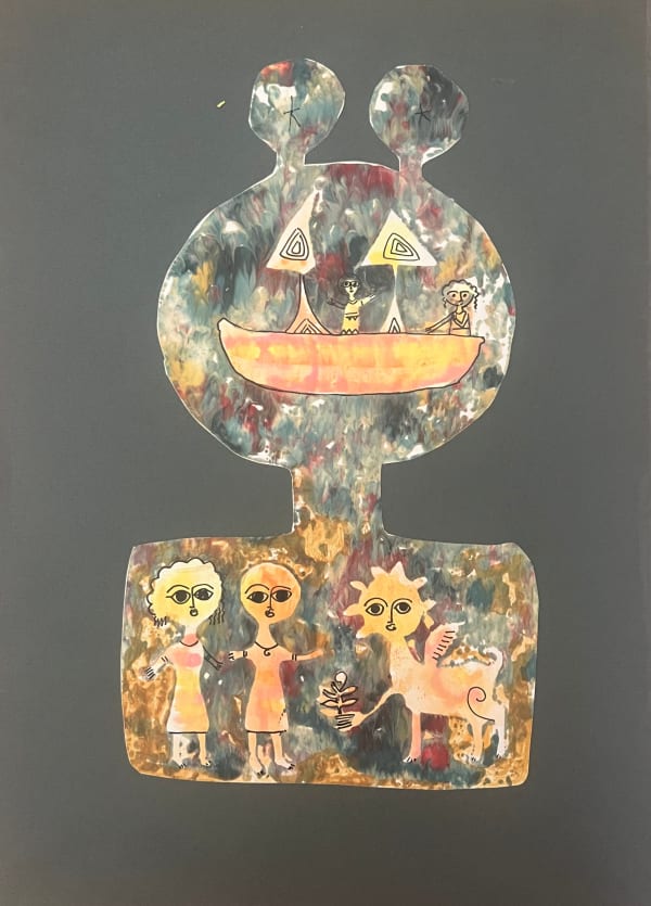 Gamal Lamei Extraterrestrial watercolor on paper 28 x 10cm