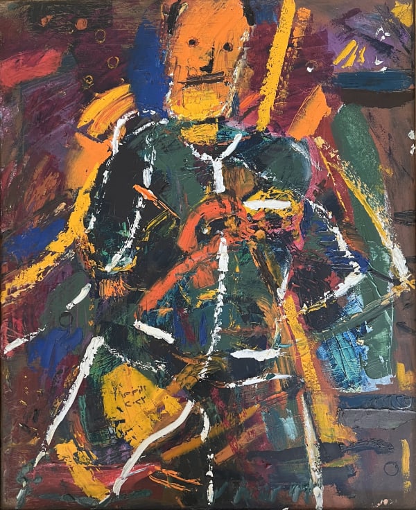 Ashraf El Zamzami Musician, 2023 oil on canvas 60 x 50cm signed & dated