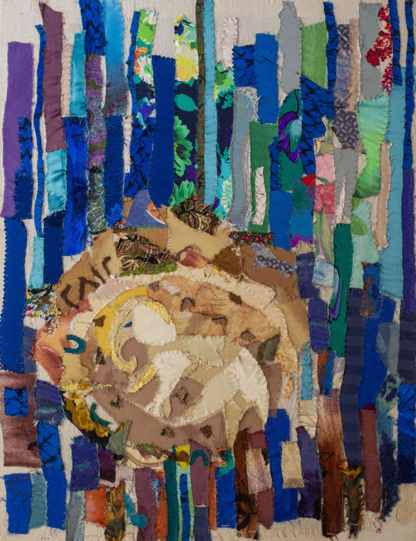 Neama El Sanhoury Elephant, 2023 fabric appliqué on linen 70 x 55cm signed & dated