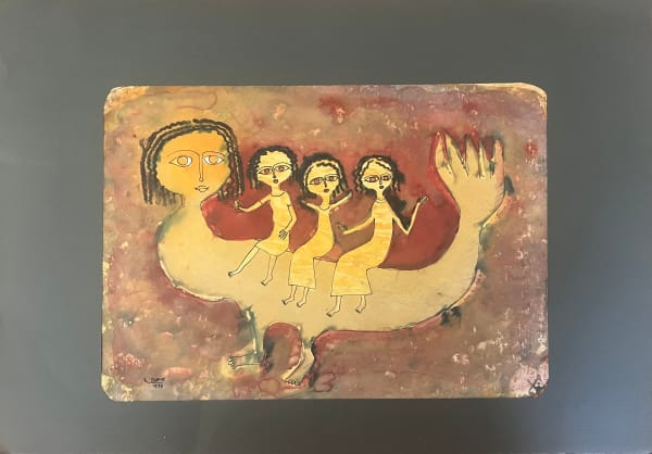 Gamal Lamei Triplets, 1975 watercolor on paper 24 x 34cm signed & dated