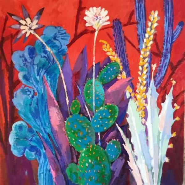 Cactus in Crimson I