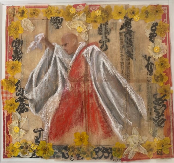 Katherine Bakhoum Le Samouraï, 2025 pastel on tea leaves 33 x 33cm signed & dated