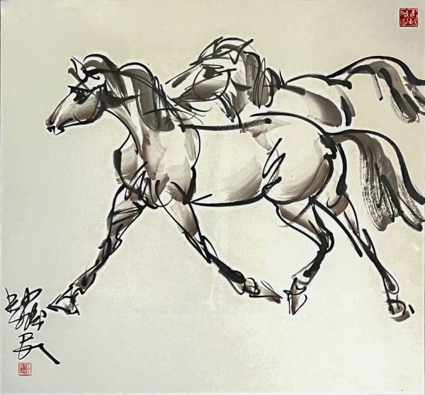 Twin Steeds Series XII: Dancing Together, 2024