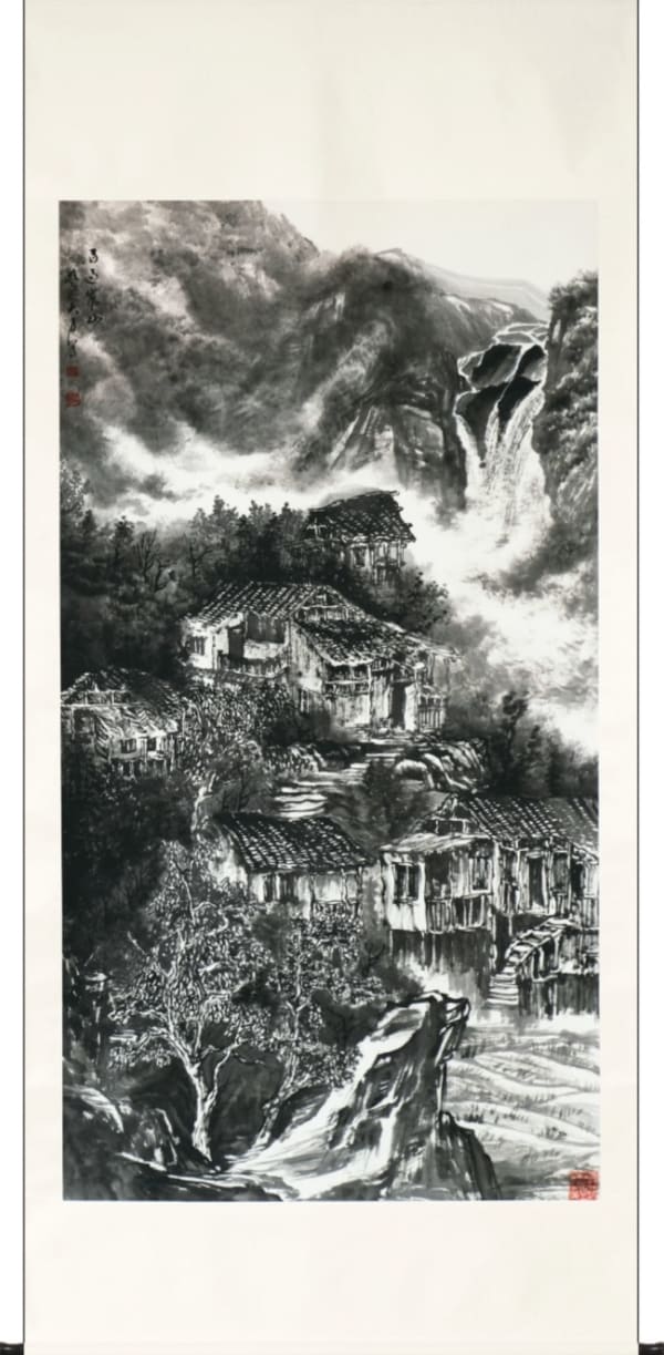 "Ethereal Mist over Lan Mountains: Shanshui Painting by Da Li", 2024