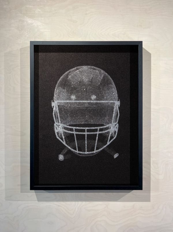 Nick Veasey, NFL Helmet (Silver on Black), 2021