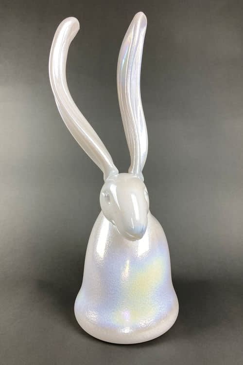 Hunt Slonem, Enamel White Bunny, 2020