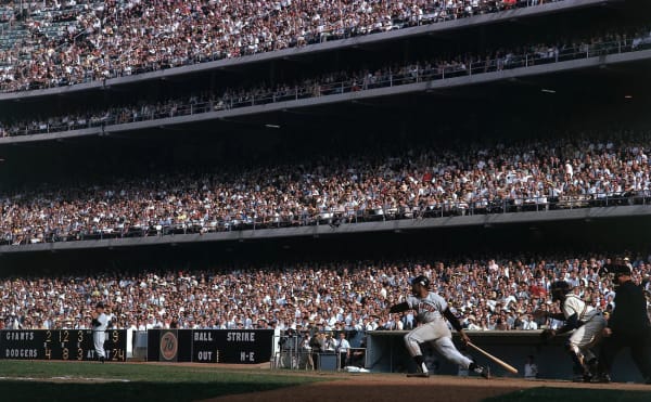 Neil Leifer, Willie Mays at Bat, 1962 NL Pennant Tie-Breaker, 1962