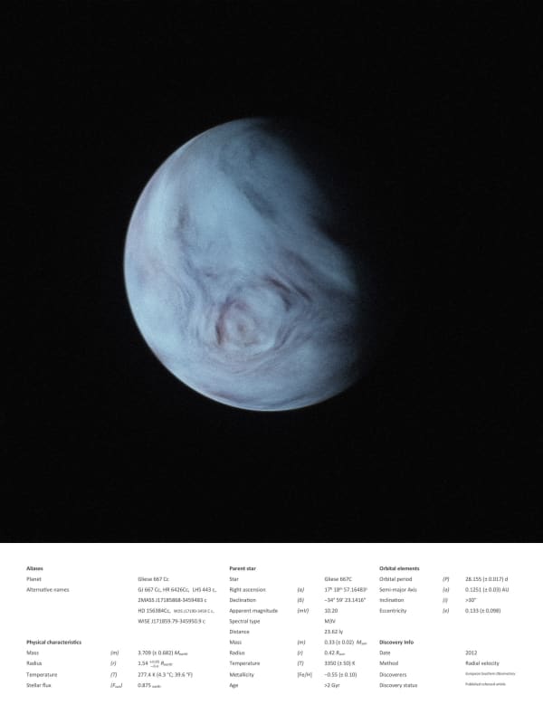 Kerem Ozan Bayraktar, Gliese 667 Cc '' Potansiyel Olarak Yaşanılmaz Bazı Gezegenler'' Serisi |Gliese 667 Cc from the series "Some of the Potentially Uninhabitable Planets", 2018