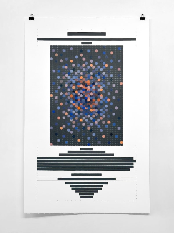 Yağız Özgen, Study for "The Telltale Reddish Emission from Knots of Material (1.421 colors)" #1, 2023