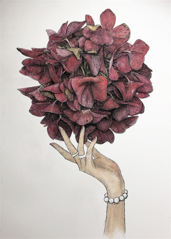 Liam Gerrard Art Deco Hand III, 2019 charcoal and pan pastel 82.0 x 50.5 cm