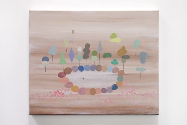 Li Si Rong In the Lake, 2025 oil and pencil on canvas 600 x 450 mm