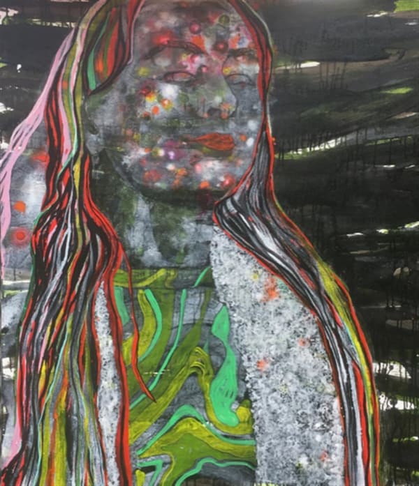 Brendan McGorry Good Evening, 2018 charcoal and acrylic on canvas 130.0 x 110.0 cm