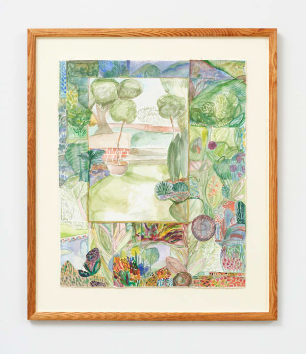 Julia Holderness, Artist’s garden with a border, 2024