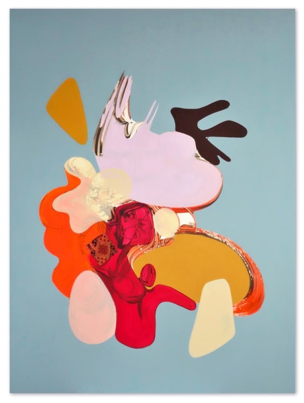 Rozana Lee Blue Ash, 2017 acrylic and fabrics on canvas 75.0 x 100.0 cm