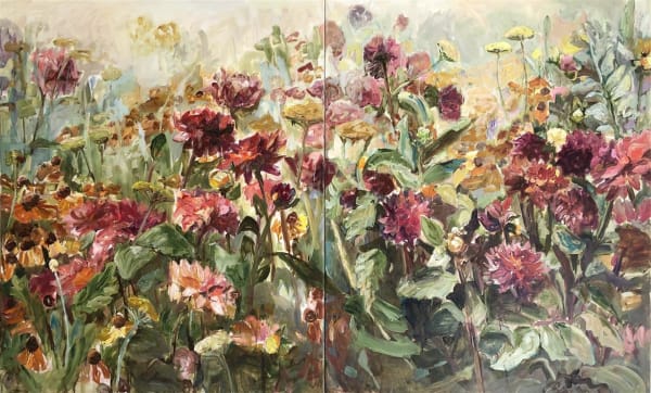 Katherine Throne The Gathering, 2021 oil on canvas 1350 x 2200 mm