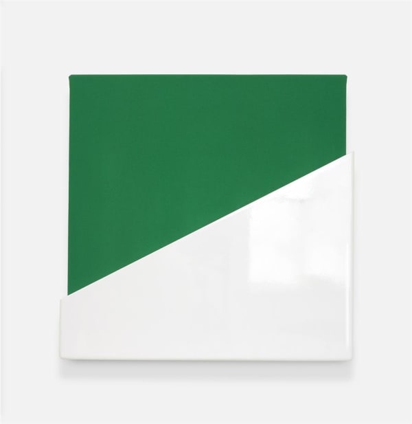 Eva Dijkstra Commingle S3 VII, 2018 synthetic polymer paint on canvas, MDF, polyurethane 43.5 x 43.5 cm