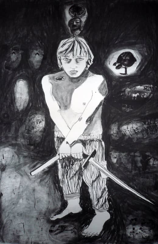 Brendan McGorry Leaving Siam, 2009 Charcoal paper screenprint 122.0 x 81.0 cm