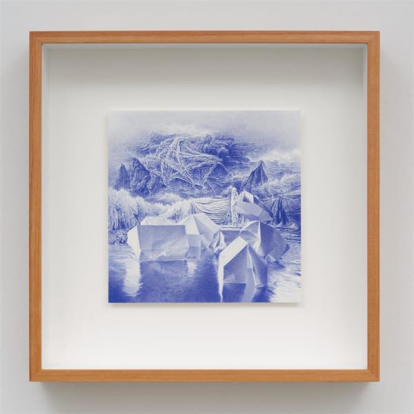 Stephen Ellis Unfolding 1, 2022 coloured pencil on Lana paper 530 x 530 x 85 mm