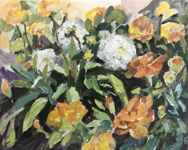 Katherine Throne Meeting and Greeting, 2021 oil on canvas 500 x 400 mm