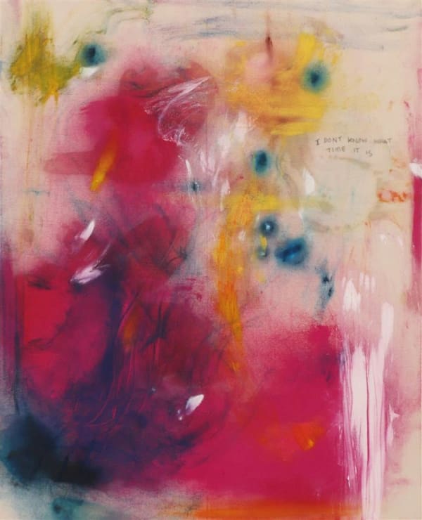 Soph Wright I Don’t Know What Time It Is, 2023 oil on canvas, sound recording 76.0 x 71.0 cm