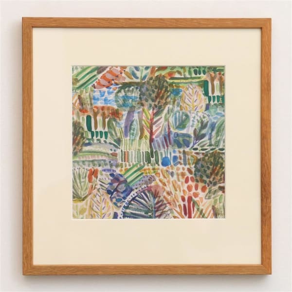 Julia Holderness Garden Landscape textile #3 (sample), 2023 digital print on silk, framed, last edition 320 x 310 mm Edition of 3