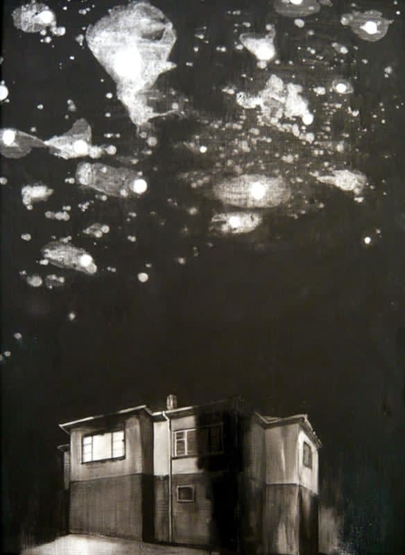 Josephine Cachemaille Contagion, 2009 Ink, acrylic and gesso on board with found frame 395 x 295 mm