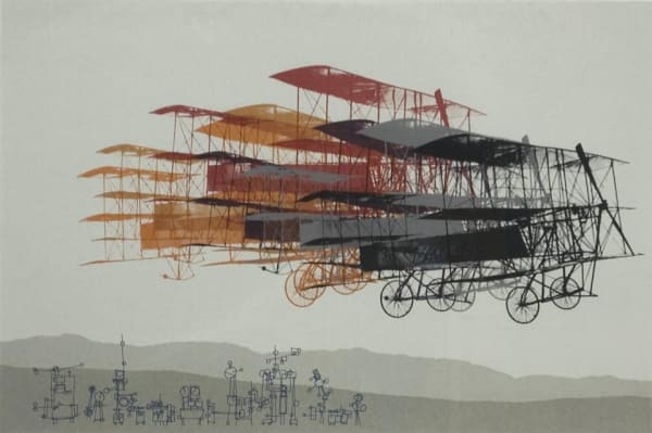 Ted Dutch (1928-2008) Flying Machine V, 1975 handmade screenprint on paper, edition of 180 52.0 x 77.0 cm