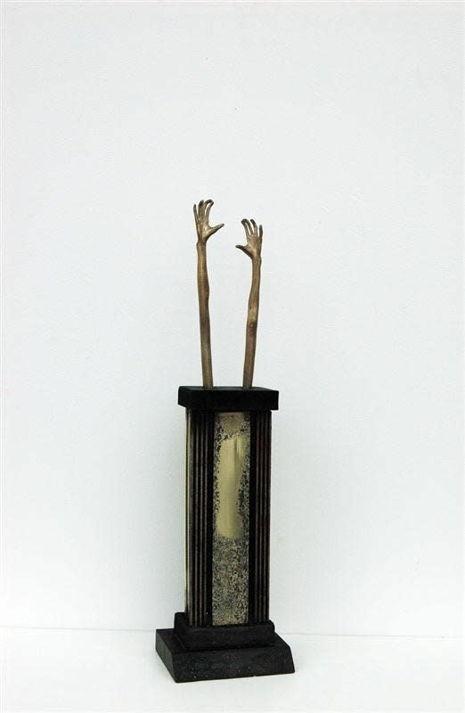 Josephine Cachemaille Gimme Gimme, 2013 Bronze, wood, found trophy parts, glue 385 x 100 x 80 mm