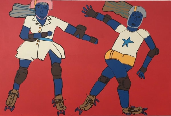 Claudia Kogachi Rollerskaters, 2017 acrylic on canvas 110.0 x 65.0 cm