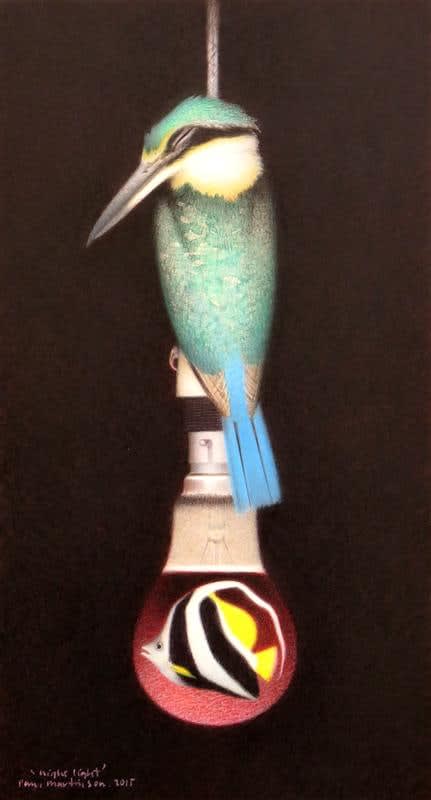 Paul Martinson Night Light, 2015 Watercolour and watercolour pencil on paper 36.0 x 20.0 cm