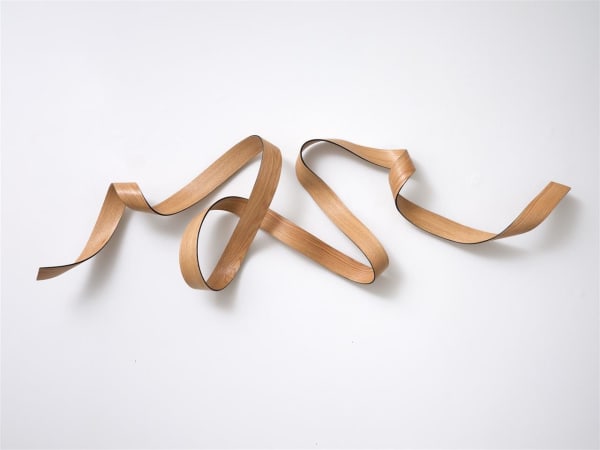 Ray Haydon Gesture 15, 2021 carbon fibre, oak veneer 500 x 1750 mm