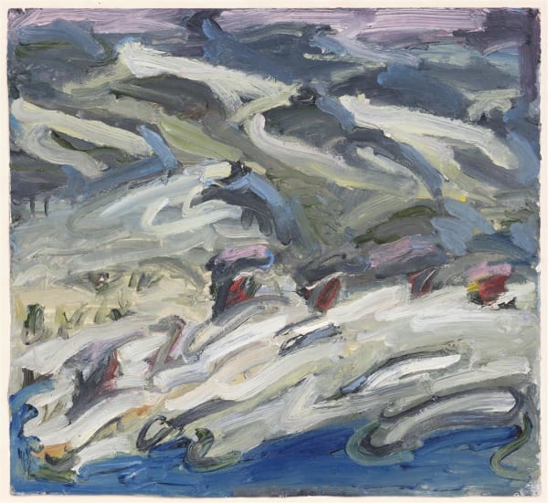 Alan Pearson View down the valley, Otago Peninsula, 1987 oil on canvas 755 x 795 mm