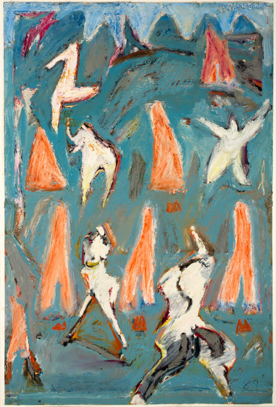 Alan Pearson The Mountain Trip (Visitations III, Canterbury), 1989 oil on paper 920 x 650 mm